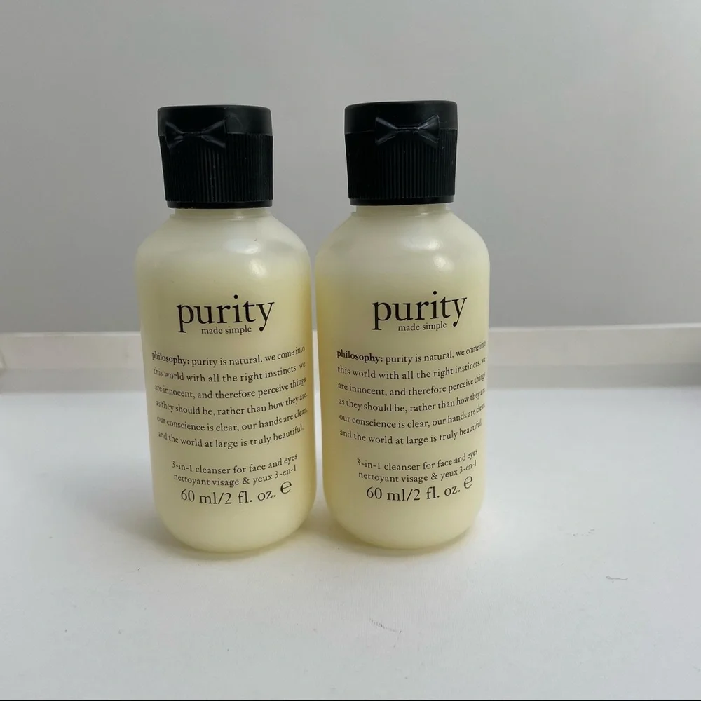 2 NEW Philosophy Purity Made Simple One-Step Facial Travel Sz Cleanser